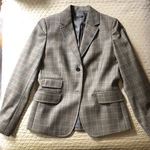 J.Crew Italian Wool Glen Plaid Wide Leg Suit